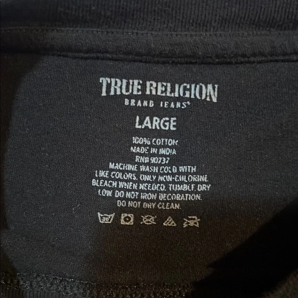 True Religion Black Tee with Red Logo